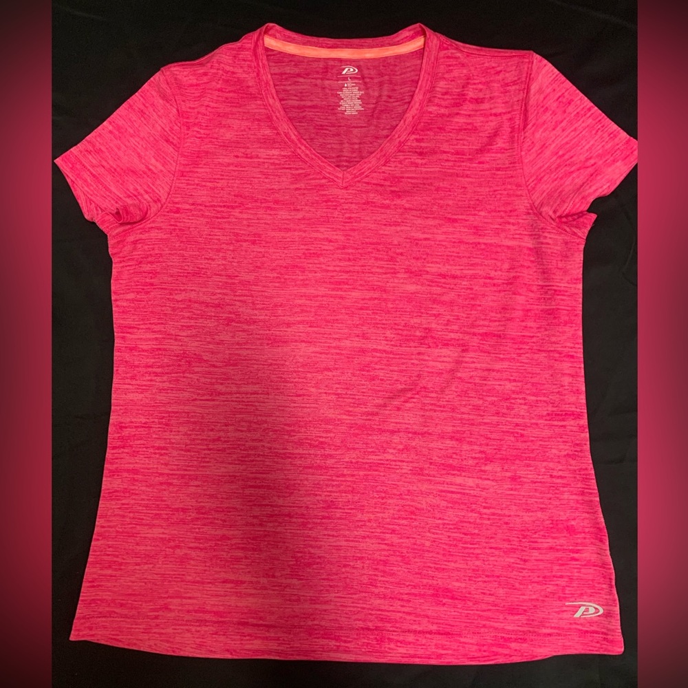 Pro Player Women’s Pink V-Neck Activewear Top Size Large